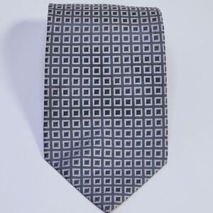 Valerio Garati  Blue Silver Design Men's Necktie 3.5"x 58.5" All Silk Handmade